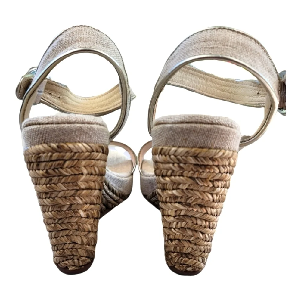MAYPOL Pewter Espadrille Wedge Ankle‎ Strap Sandals